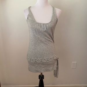 525 America Gray Tank Top with Built In Braid Belt